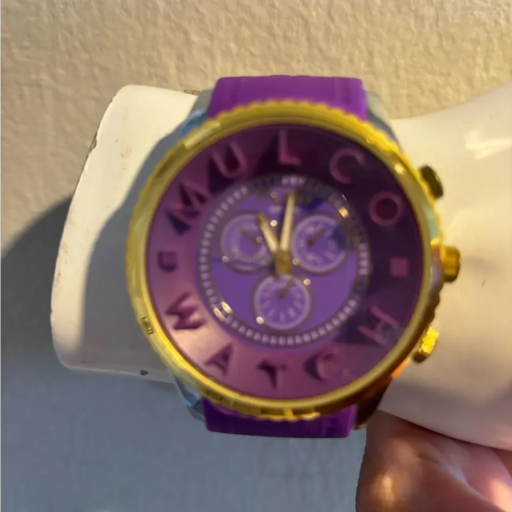 MULCo Unisex timepiece Mwatch 3D Collection A Purple Silicone Quartz Watch